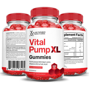 Justified Laboratories (5 Pack) Vital Pump XL Performance Gummies 1000MG Advanced Formula Vital PumpXL Formulated with Beet Juice ACV Pomegranate Beet Powder B12 Vegan Non GMO 300 Gummys Justified Laboratories buy supplements Au