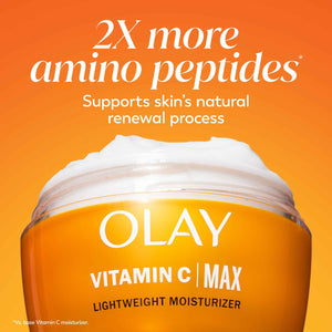 Olay, Vitamin C MAX Face Moisturizer, Brightening Cream for Women, Hydrating, Evens Tone, Dark Spot and Hyperpigmentation Reduction