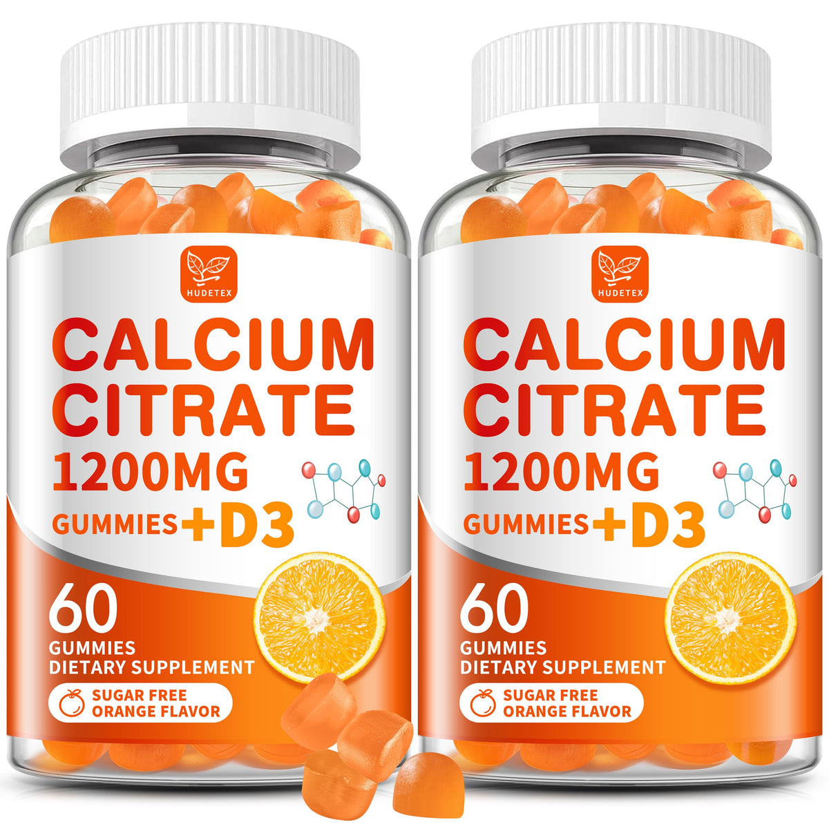 (2 Pack) Calcium Citrate 1200 mg with Vitamin D3 Gummies for Women & Men,Calcium Supplements for Bone & Teeth Support,High Absorption - Easy to Digest