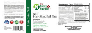 Dr's Nature & Nutrition Hair, Skin & Nail Plus Vitamin Supplement with Biotin 5000mcg, Bamboo Extract, Collagen Support - Extra Strength Beauty Supplement for Men and Women - 60 Capsules Dr's Nature & NutritionBuy Supplements Australia