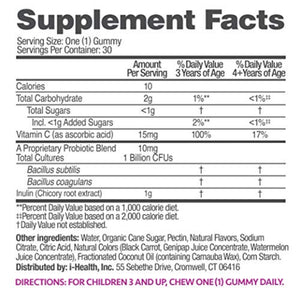 up4 Kids Probiotic Gummies, Digestive and Immune Support with Prebiotics and Vitamin C, Gelatin Free, Gluten Free and Non-GMO, For Ages 3+, 30 count up4Buy Supplements Australia