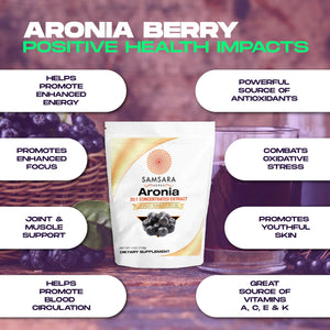 Samsara Herbs Aronia Berry 20:1 Extract Powder (16oz/454g) - Antioxidant, Flavonoids and Polyphenols Supplement - High ORAC - Native American Berry - Improved Wellbeing Samsara HerbsBuy Supplements Australia