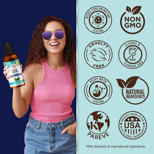GuruNanda Farmed Mint Oil Pulling Mouthwash for Complete Oral Hygiene, 7 Essential Oils & Vitamins for Happy Teeth & Gums