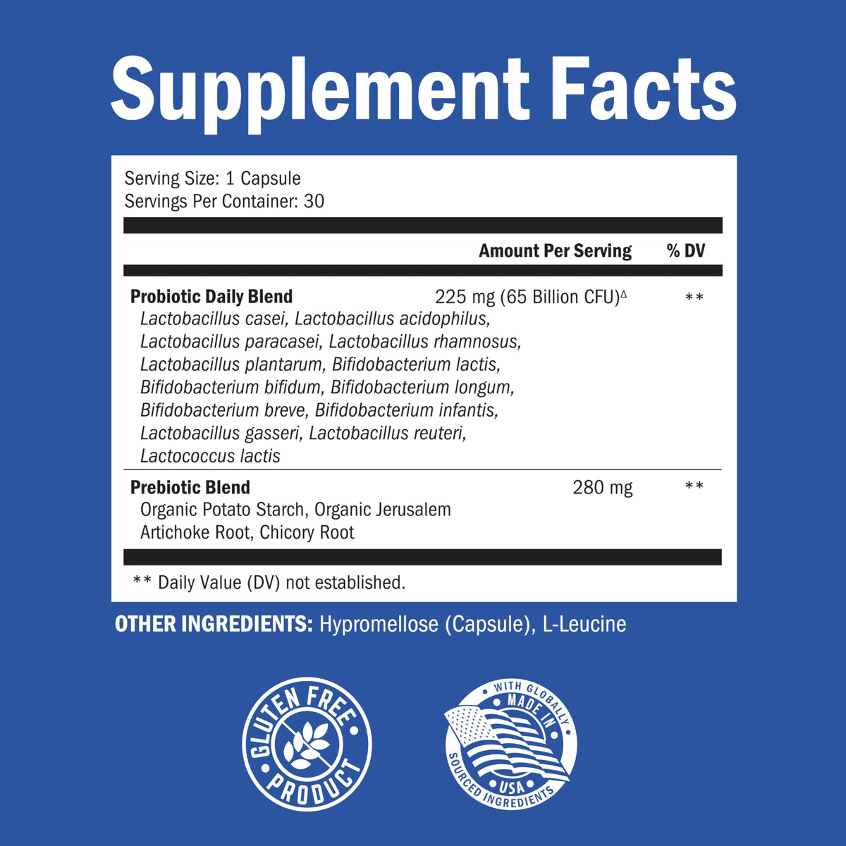 supplement products​Probiotic 65 Billion - Probiotics with Prebiotic for Women & Men - Lactobacillus Acidophilus Digestive Health Capsules - Targeted Release Technology - Shelf Stable Supplement Non-GMO Dairy Free-30ct - JerryCherryUSA