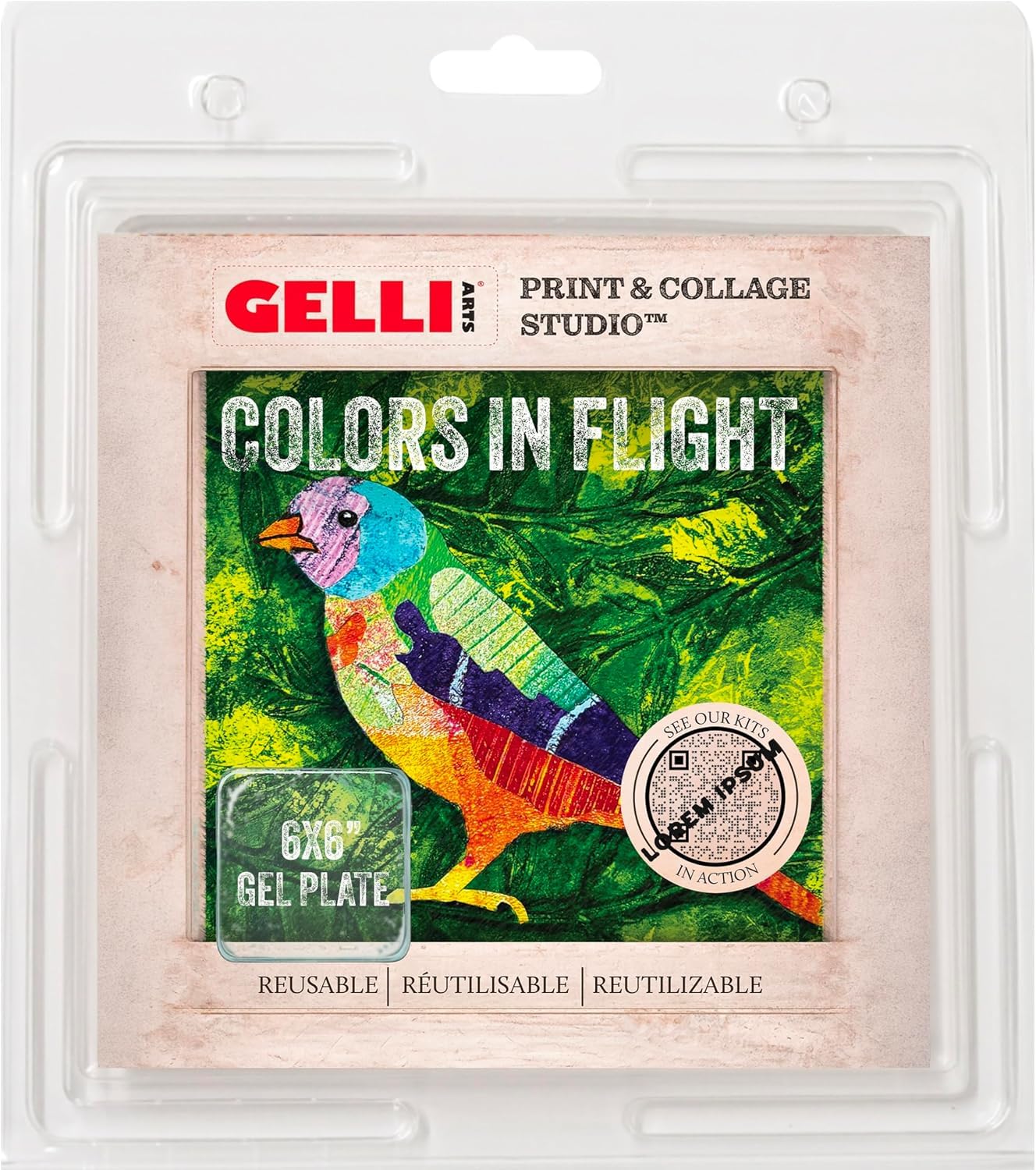 Gelli Arts Gel Printing Plate - Reusable Gel Printing Plate, Printmaking Supplies, Monoprinting at Home, Arts and Crafts - Easy Cleaning & Storage - Made in the USA - 6" x 6" - Blush Bloom