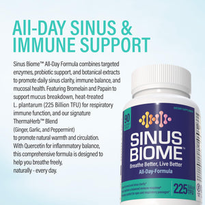 NANOWELL Sinus Biome All-Day Formula Dietary Supplement, 90 Vegetarian Capsules, 225 Billion TFU for Nasal, Sinus, Respiratory Support NANOWELLBuy Supplements Australia