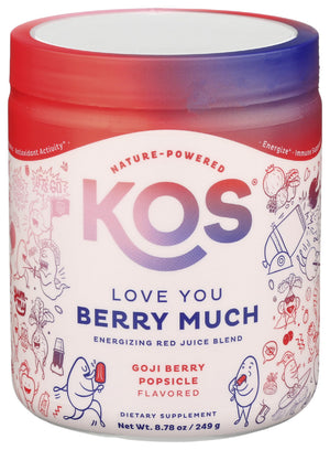 KOS Reds Superfood Powder for Antioxidants - USDA Certified Organic Beet Root, Goji Berries, Acai, Pomegranate, Coconut Water & Digestion Enzymes- Goji Berry Popsicle Flavor Juice Mix - 28 Servings KOS buy supplements Au