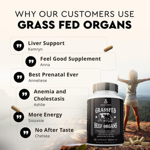 Ancestral Supplements Grass Fed Beef Organ Supplement, Supports Whole Body Wellness with Proprietary Blend of Liver, Heart, Kidney, Pancreas, Spleen, Freeze-Dried Beef, Non-GMO, 180 Capsules Ancestral SupplementsBuy Supplements Australia