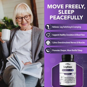 Real Science LegEase Miracle – All Natural Restless Legs Syndrome Relief & Leg Cramp Supplement with Vitamins C, D, K, B6, B12 + Nitric Oxide Support – Sleep & Circulation Aid – Made in USA, 60 Caps Real Science NutritionBuy Supplements Australia