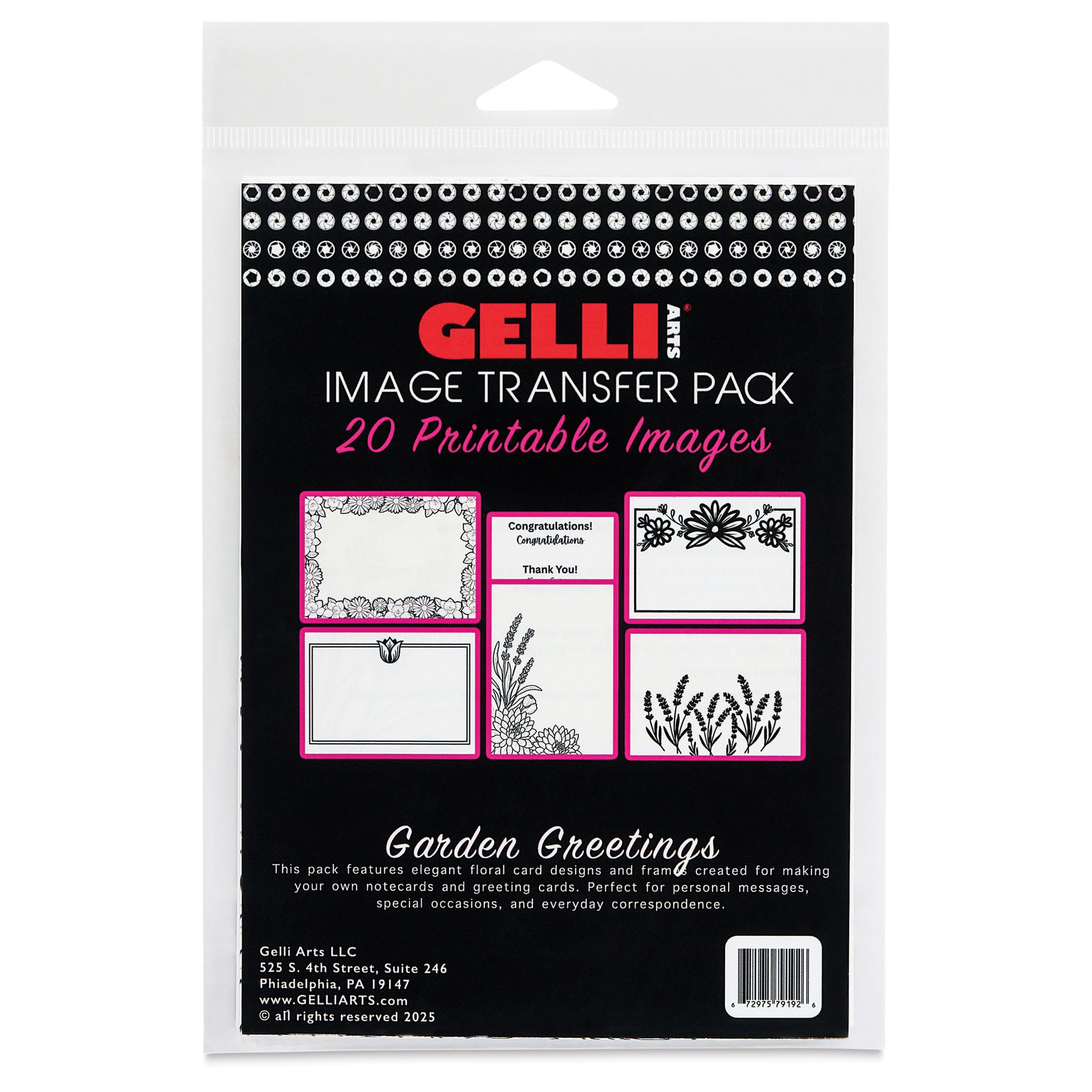 Gelli Arts Image Transfer Printables Wildflowers - 20 Floral Images Included, Use Gel Plates, Great for Teachers and Students of All Ages