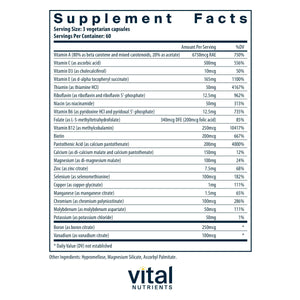 Vital Nutrients Multi-Nutrients (No Iron or Iodine) - Comprehensive Vegetarian Daily Multivitamin and Mineral Formula with Potent Antioxidants* - Gluten, Dairy, Soy Free - Non-GMO - 180 Capsules Vital NutrientsBuy Supplements Australia