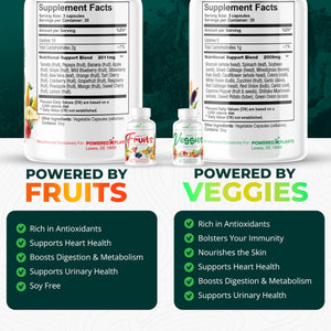 Daily Fruits and Veggies Supplement - 180 Capsules for 30 Days, Non GMO & Gluten Free Superfood with Natural Vitamins - Powered by Plants, 2-Pack POWERED X PLANTSBuy Supplements Australia