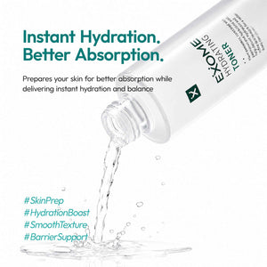 Exome Hydrating Toner, Greenery Aqua Base Starter for Glow Skin, Resveratrol Protective Barrier & 9-Peptide Complex for Elasticity & Wrinkle Care