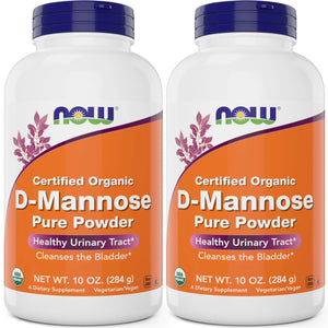 NOW Foods Pure, Organic D-Mannose 10 oz Powder (Pack of 2) - Bladder Cleanse and Urinary Tract Health Supplement - Non-GMO - Vegan Friendly - 2000mg / 2 Grams per Serving NOW FoodsBuy Supplements Australia
