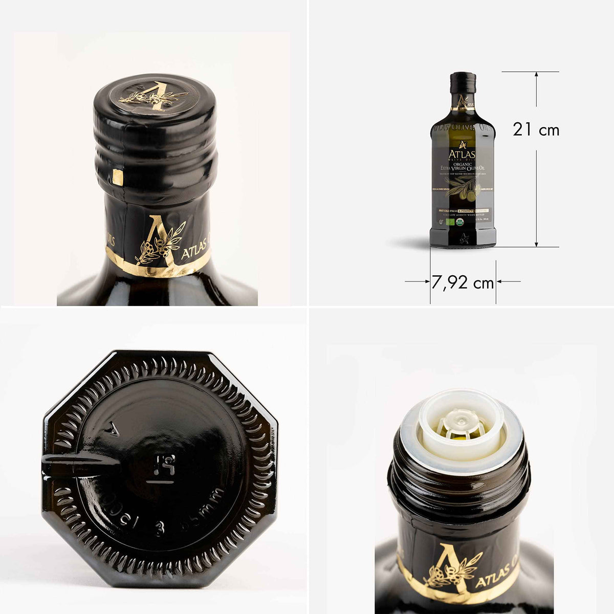 Atlas Organic Cold Pressed Moroccan Extra Virgin Olive Oil, Polyphenol Rich | EVOO From Morocco, Newly Harvested Unprocessed from One Single Family Farm