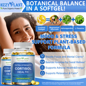 Cortisol Supplements for Women and Men Softgels with Phosphatidylserine Magnesium Ashwagandha L-Theanine,High Absorption Cortisol Detox Capsules for Sleep Relaxation Stress Relief,Non-GMO,60 Servings HZZYPLANTBuy Supplements Australia