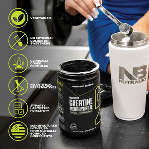 NutraBio Pure Micronized Creatine Monohydrate Powder Supplement, Unflavored, (1000 g) - Supports Bulk Muscle Energy, Recovery, and Strength - HPLC Tested Creatine Powder